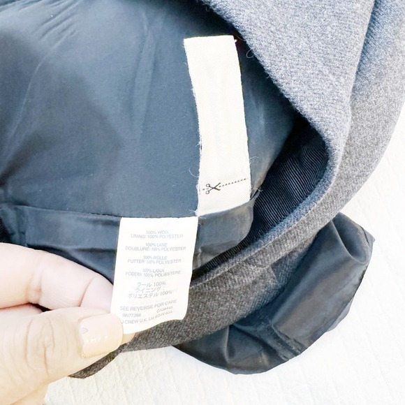 J. Crew Wool Pencil Skirt Zippered Accents Size OO Mint - Picture 4 of 8